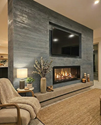 Charcoal media wall