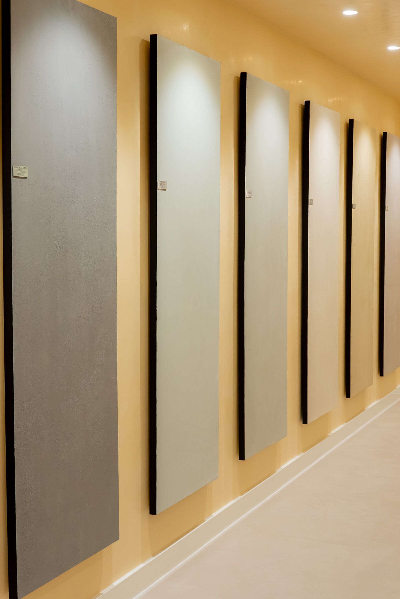 Geometric microcement feature wall — completed Lux Cement project